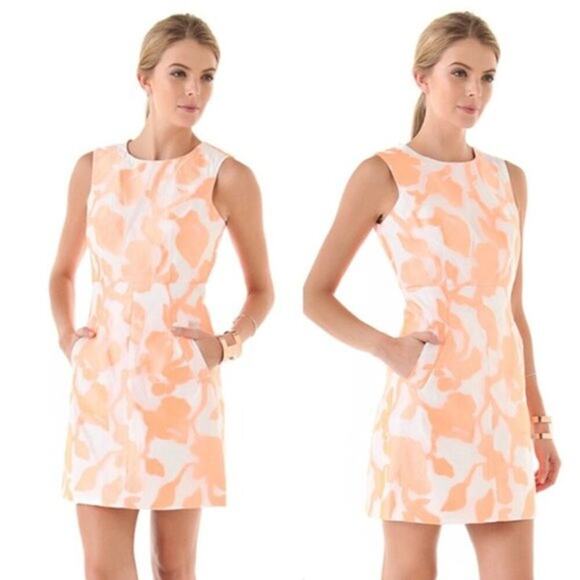 Diane Von Furstenberg Carpreena Rose Jacquard Mini Dress Sorbet Multi Size 10 - Picture 1 of 10